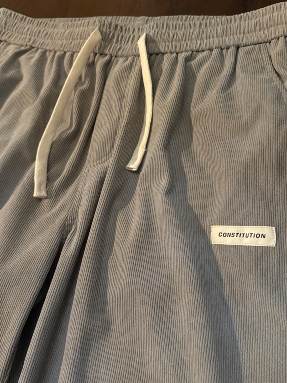 Constitution Men's Light Gray Drawstring Corduroy Pants XL - Picture 3 of 6